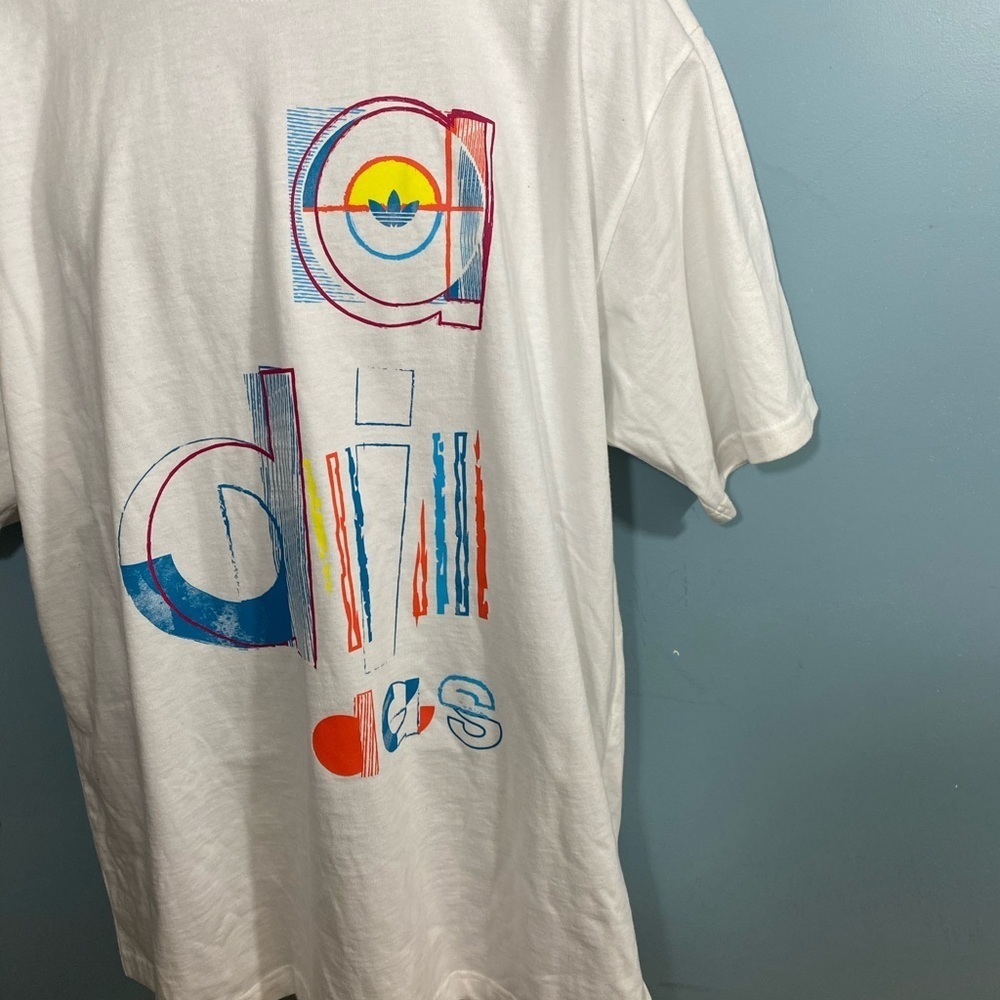 Men’s White ADIDAS SPLIT ADI TEE - Picture 2 of 4